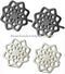 2 Pairs Titanium Steel Black Silver Lotus Mandala Flower Men Women Stud Earrings